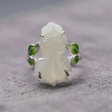 Chinese Enamel Porcelain Jade Goldfish Ring for Women