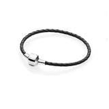925 Silver Women's Leather Bracelet with Clasp