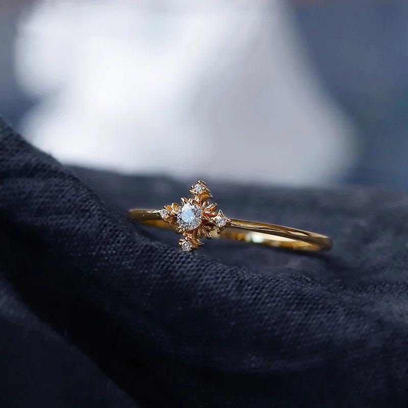 925 Silver Zircon Cross Ring Women's Wedding Retro Jewelry