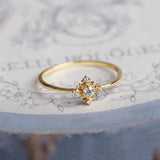 925 Silver Zircon Cross Ring Women's Wedding Retro Jewelry