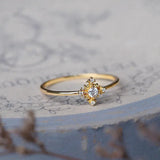 925 Silver Zircon Cross Ring Women's Wedding Retro Jewelry