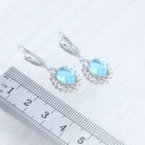 925 Silver Bridal Wedding Jewelry Set CZ Open Ring Pendant Earrings Chain