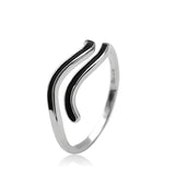 Trustdavis 925 Silver Wave Pattern Adjustable Ring Vintage Jewelry