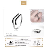 Trustdavis 925 Silver Wave Pattern Adjustable Ring Vintage Jewelry