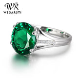 Emerald Zircon Silver Ring for Women - Fine Jewelry