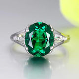 Emerald Zircon Silver Ring for Women - Fine Jewelry