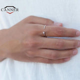 Zircon Star Moon 925 Silver Wedding Rings Men Women Jewelry Anillos