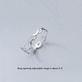 925 Silver Punk Rock Chain Goth Adjustable Finger Couple Ring Women Party