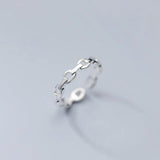 925 Silver Punk Rock Chain Goth Adjustable Finger Couple Ring Women Party