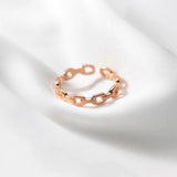925 Silver Punk Rock Chain Goth Adjustable Finger Couple Ring Women Party