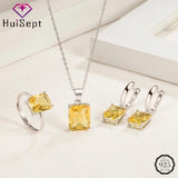 925 Silver Rectangle Zircon Jewelry Set for Women