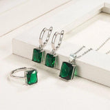 925 Silver Rectangle Zircon Jewelry Set for Women