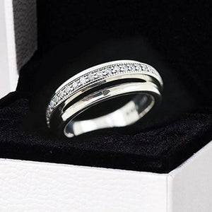 Triple Band Pave Ring Crystal 925 Sterling Silver Wedding Gift