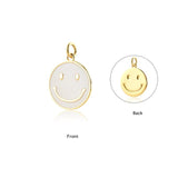 925 Silver Smile Charm Smiley Face Pendant Enamel Happy Face Necklace