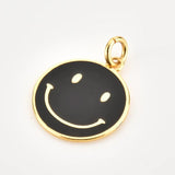 925 Silver Smile Charm Smiley Face Pendant Enamel Happy Face Necklace