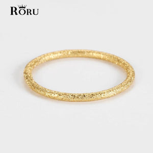 925 Silver Thin Ring Rose Dazzling Polish Ladies Stackable Fine Jewelry