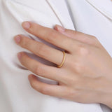 925 Silver Thin Ring Rose Dazzling Polish Ladies Stackable Fine Jewelry