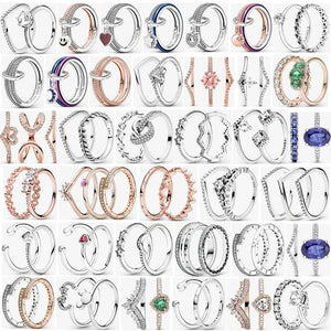 925 Sterling Silver Flower Lucky Rings for Women Jewelry