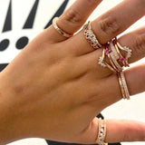 925 Sterling Silver Flower Lucky Rings for Women Jewelry