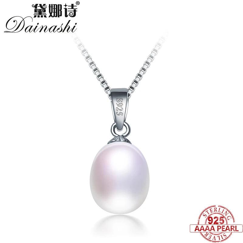 Freshwater Pearl Pendant 925 Sterling Silver Necklace High Jewelry Gift