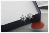 925 Silver Hexagram Earrings Unisex Rock Hip Hop Style