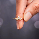 S925 Sterling Silver Clear CZ Olive Leaves Rings Women Engagement Wedding
