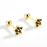 925 Silver Star Stud Earring Green 10 Piercing Pendientes Wedding Jewelry