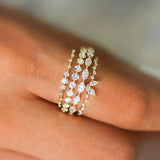 925 Silver Zircon Wedding Ring 18K Engagement Anillos Plata