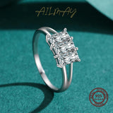 925 Silver Rectangle Ring with CZ Sparkling Stones