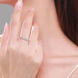 925 Silver CZ Heart Stackable Ring For Women Wedding Jewelry