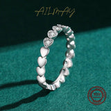 925 Silver CZ Heart Stackable Ring For Women Wedding Jewelry