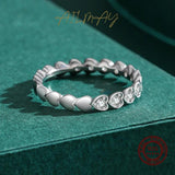 925 Silver CZ Heart Stackable Ring For Women Wedding Jewelry