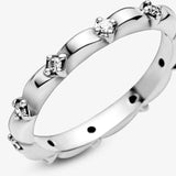925 Silver Flower Petals Band Ring 2 Colours for Women Engagement Jewelry