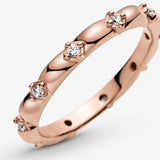 925 Silver Flower Petals Band Ring 2 Colours for Women Engagement Jewelry