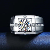 Men's Lab Diamond Ring 925 Silver Wedding Band Vintage