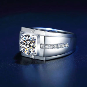 Men's Lab Diamond Ring 925 Silver Wedding Band Vintage
