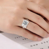 Men's Lab Diamond Ring 925 Silver Wedding Band Vintage