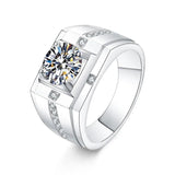 Men's Lab Diamond Ring 925 Silver Wedding Band Vintage