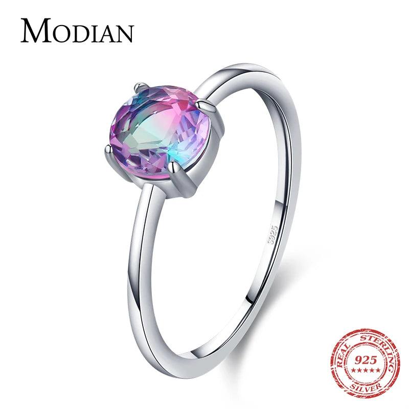 925 Silver Watermelon Tourmaline Ring for Women