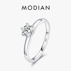 925 Silver Charm CZ Finger Rings Sizes 5-9 For Women Wedding Jewelry