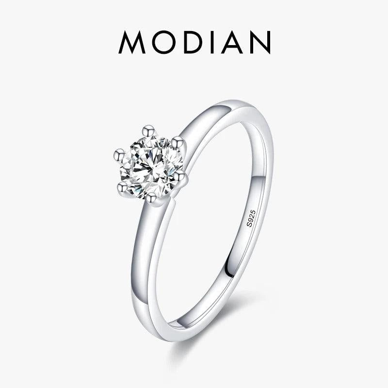 925 Silver Charm CZ Finger Rings Sizes 5-9 For Women Wedding Jewelry