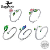 TrustDavis 925 Silver Ring Flower Tree Branch Size 6 7 8 Women Girls Jewelry