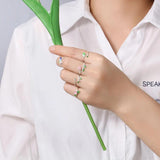 TrustDavis 925 Silver Ring Flower Tree Branch Size 6 7 8 Women Girls Jewelry