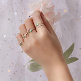 TrustDavis 925 Silver Ring Flower Tree Branch Size 6 7 8 Women Girls Jewelry