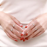 925 Silver Butterfly Chain Ring for Women