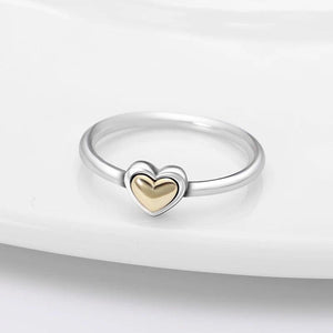 Silver Heart Shaped Engagement Ring Women Anniversary Jewelry