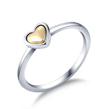 Silver Heart Shaped Engagement Ring Women Anniversary Jewelry