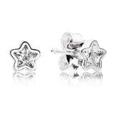 925 Silver Orchid Rainbow Heart Circles Stud Earrings