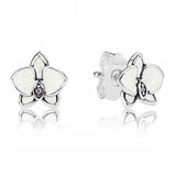 925 Silver Orchid Rainbow Heart Circles Stud Earrings