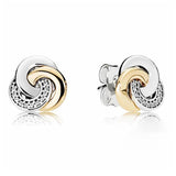 925 Silver Orchid Rainbow Heart Circles Stud Earrings